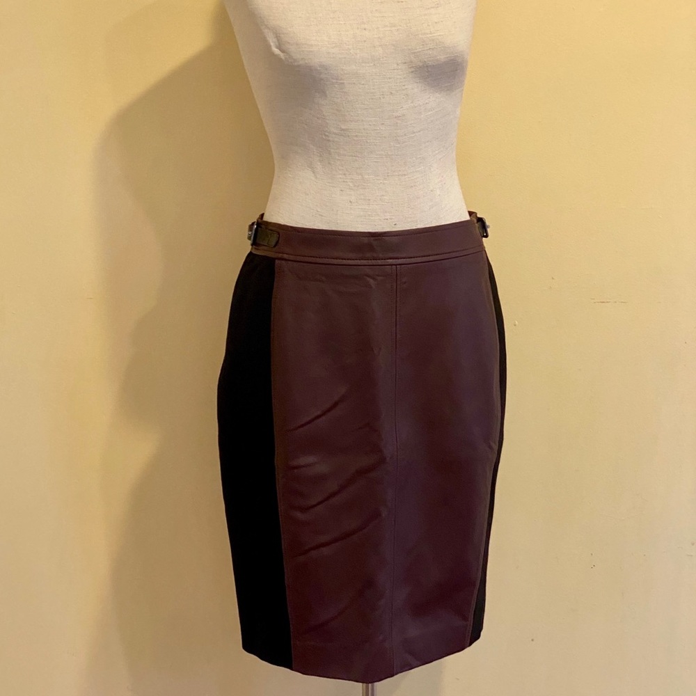 ANN TAYLOR PETITE *NWOT* Faux-leather & Knit Skirt